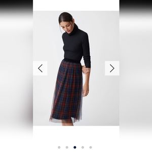 J. McLaughlin Navy/Red Royal Tartan Wylde Mesh Skirt